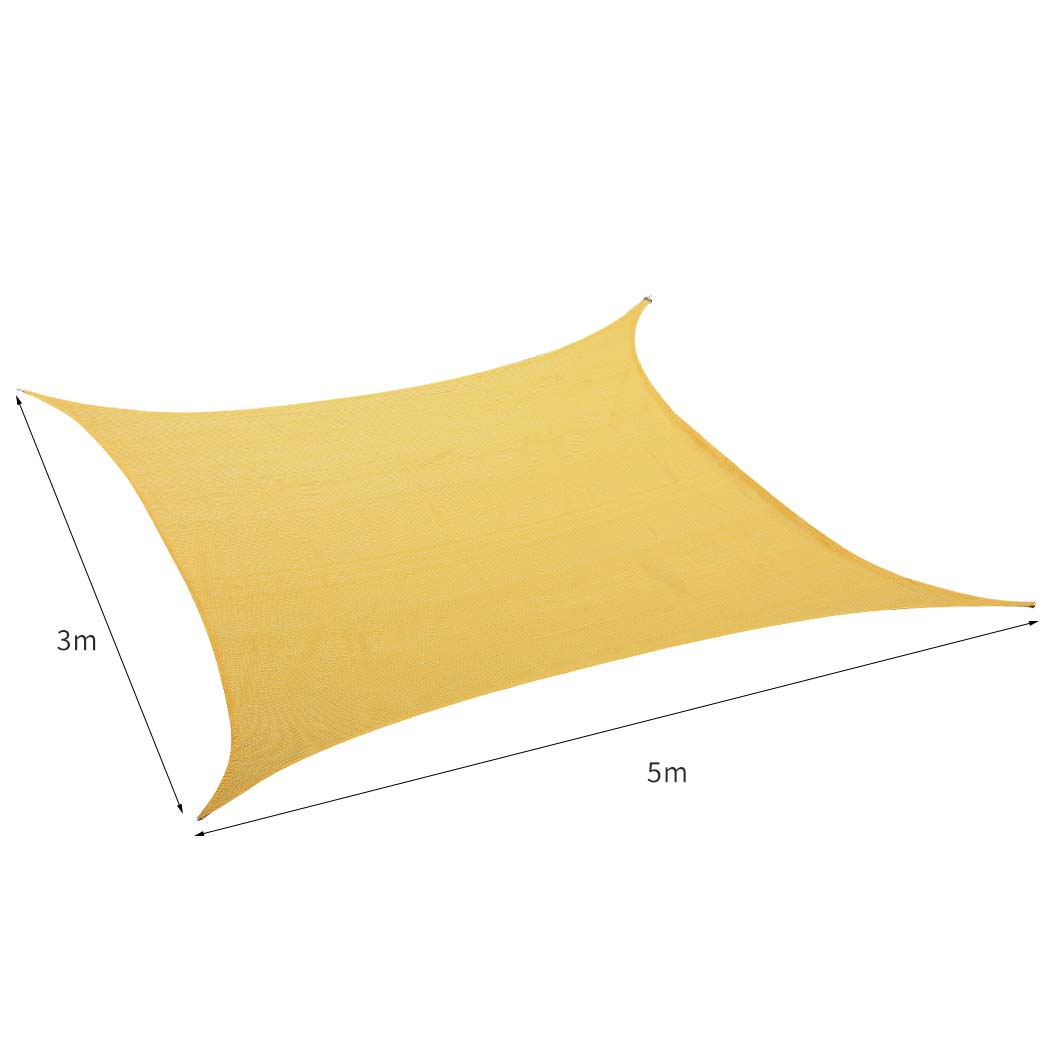 Mountview Sun Shade Sail Cloth Canopy Outdoor Awning Cover Rectangle Sand 5mx3M