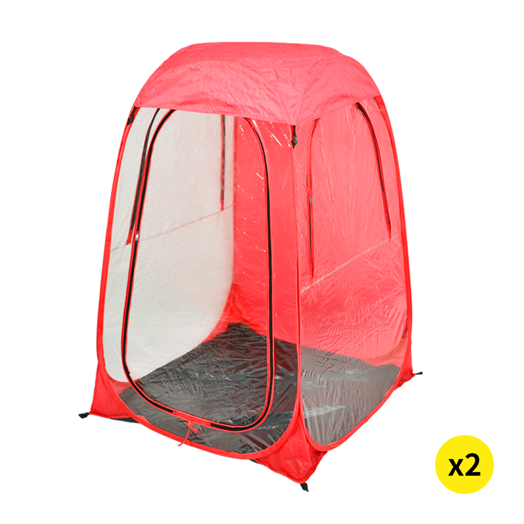 TopSellers-Pop Up Tent Camping Red - Lightweight  Portable & Weather Resistant