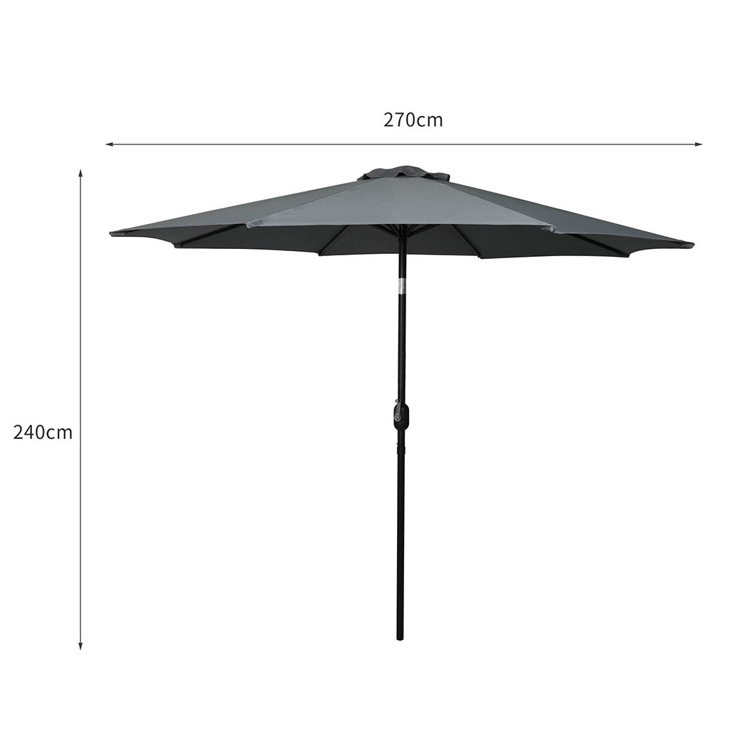 Mountview Umbrella Outdoor Umbrellas Garden Patio Tilt Parasol Beach Canopy 2.7m