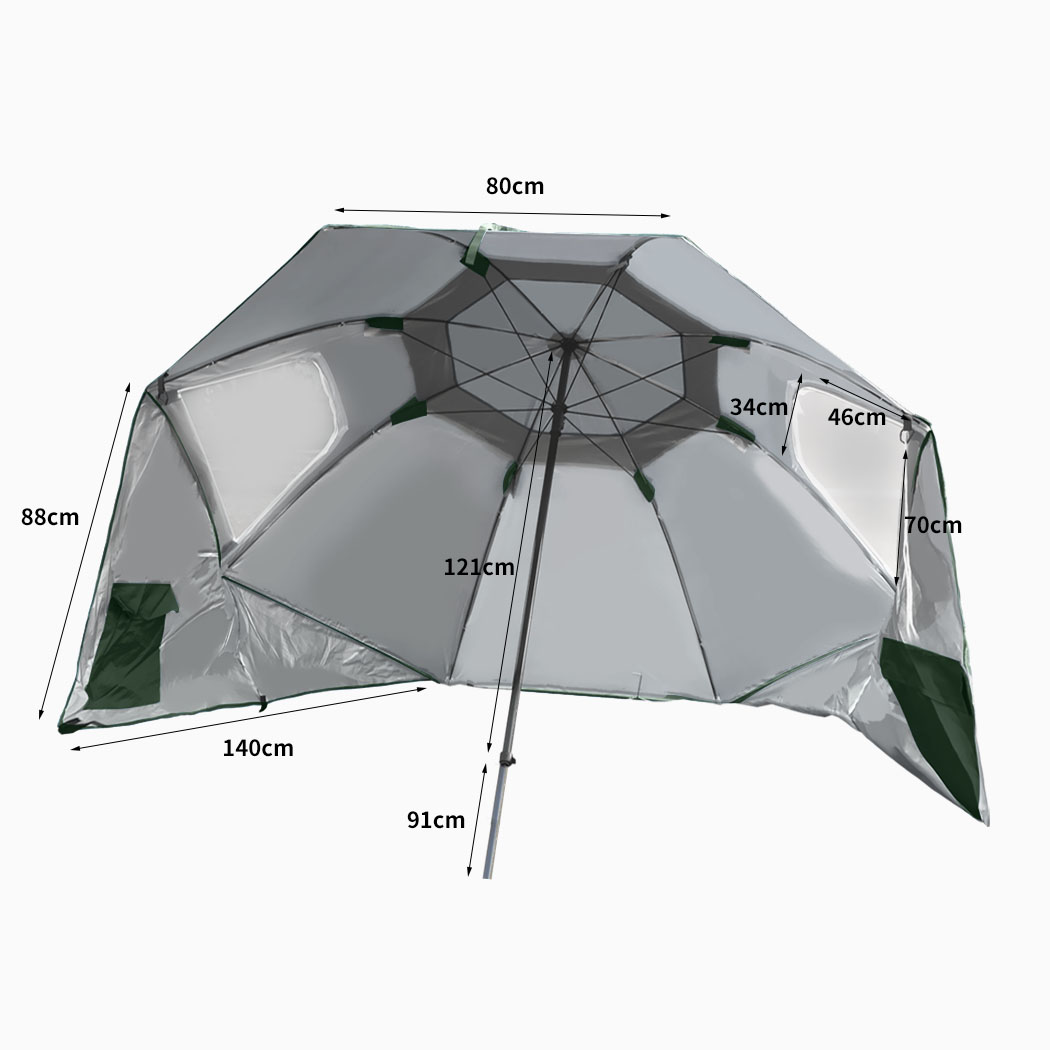 Mountview Beach Umbrella Outdoor Umbrellas Garden Sun Shade Shelter 2.13M Green