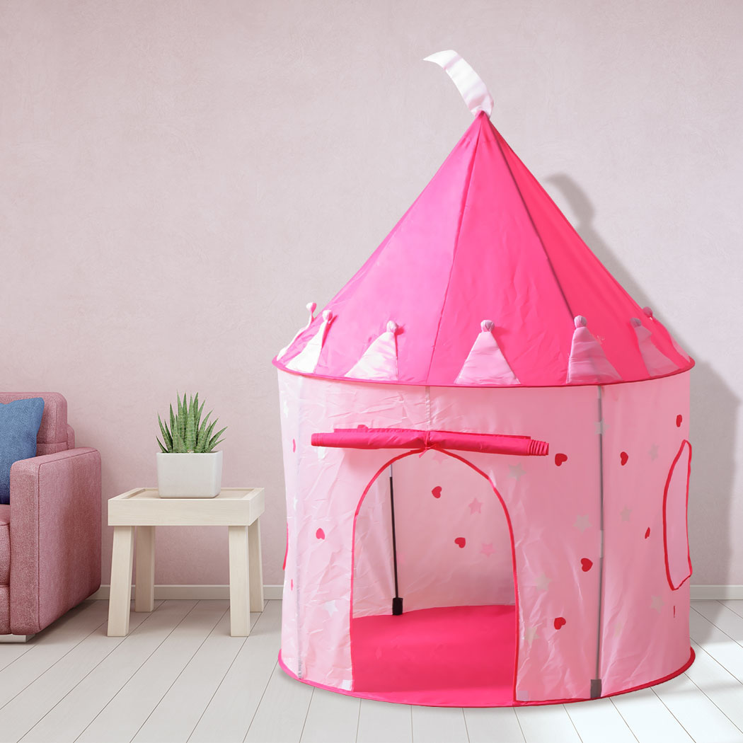 Children Play Tent Princess Castle with Glow in the Dark Stars Pop Up