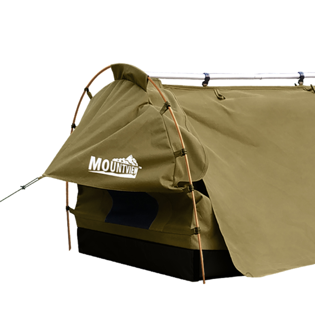 Mountview Double Swag Camping Swags Canvas Dome Tent Free Standing Grey