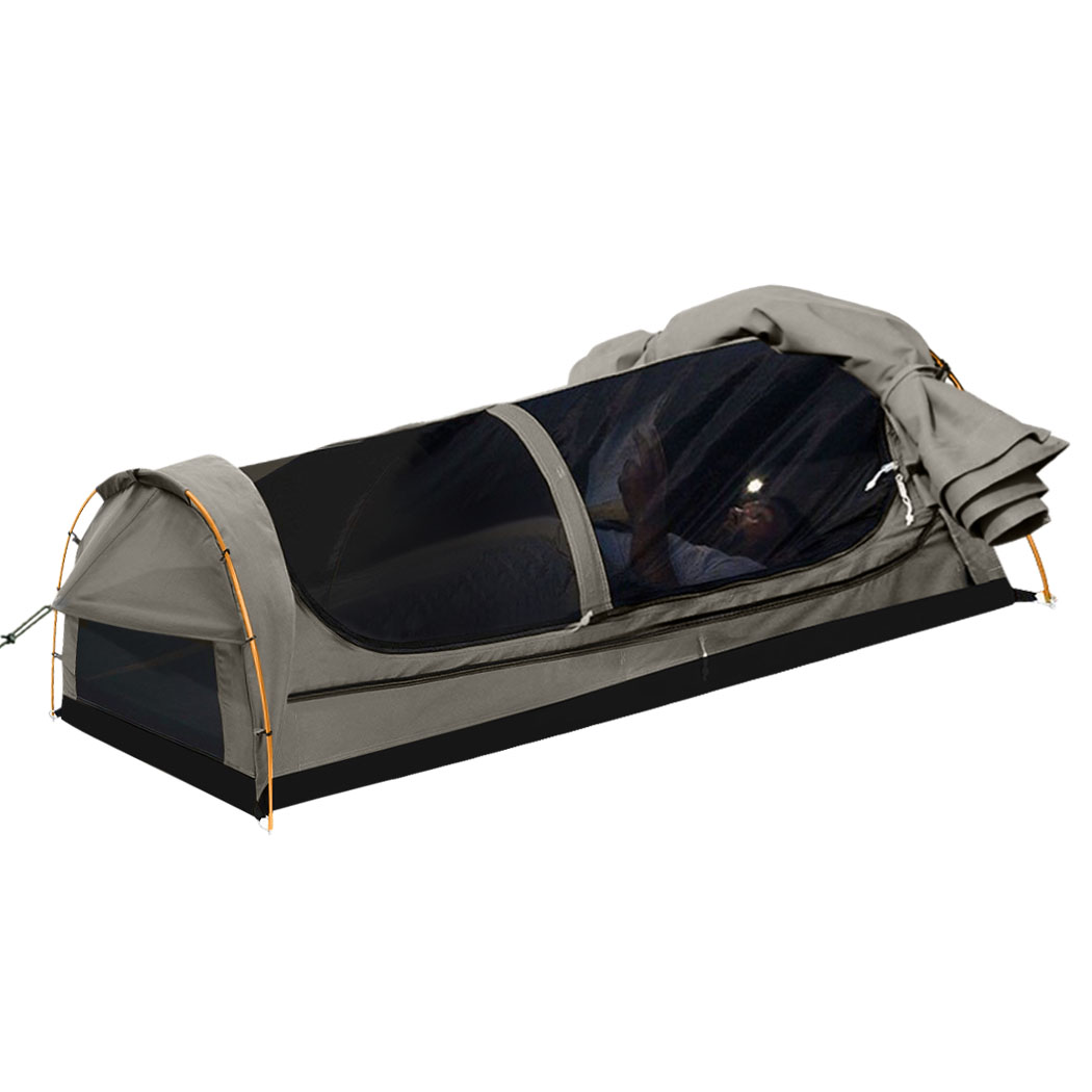 TopSellers-Camping Swag Double Grey - 400GSM Waterproof for Outdoor Fun