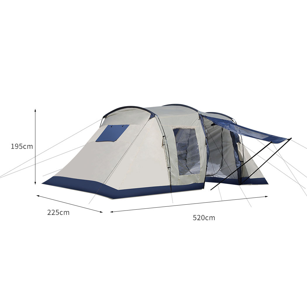 Large Family Camping Tent Tents Portable Outdoor Hiking Beach 6-8 Person Shelter