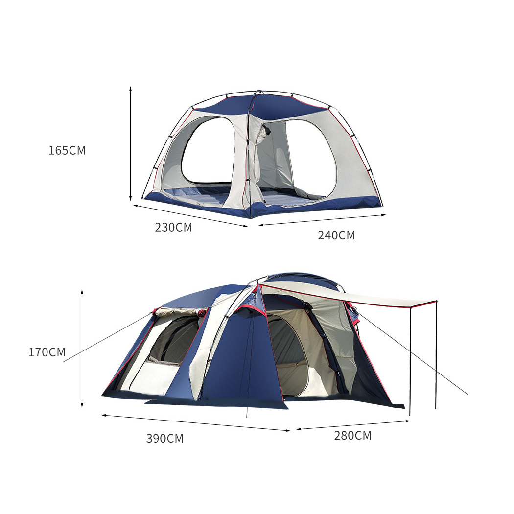 Large Family Camping Tent Tents Portable Outdoor Hiking Beach 4-6 Person Shelter