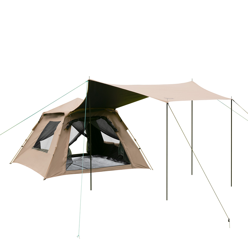 TopSellers-Beige Instant Pop Up Tent - Large 3-4 Person Waterproof Camping