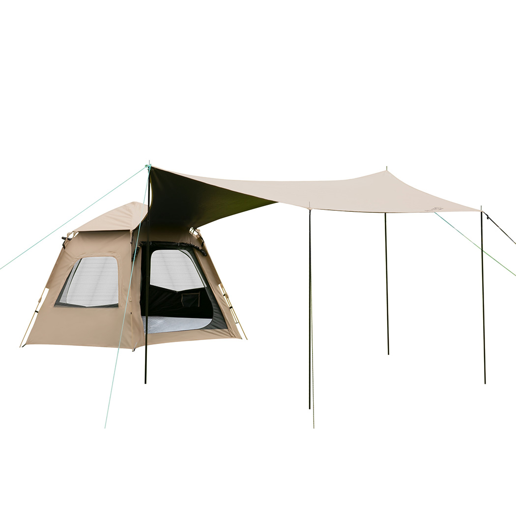 TopSellers-Beige Instant Pop Up Tent - Large 3-4 Person Waterproof Camping