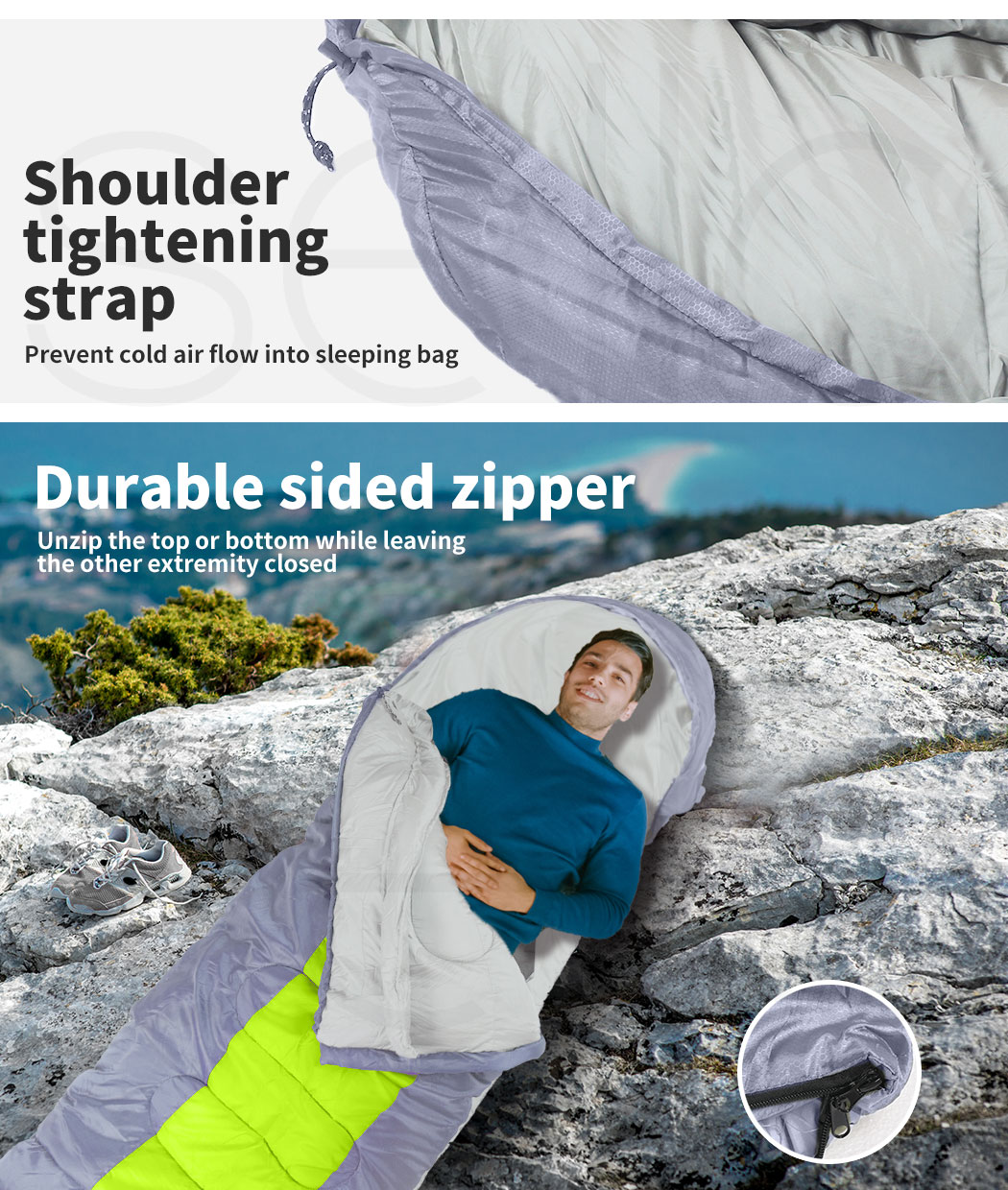 thumbnail 44  - Mountview Sleeping Bag Outdoor Camping Single Bags Hiking Thermal -20℃ Winter