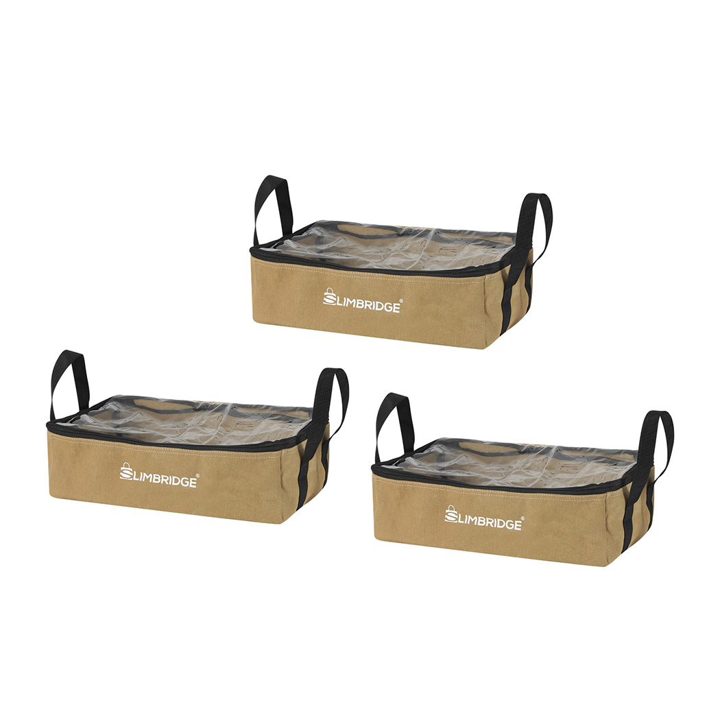 TopSellers-Khaki Camping Storage Bags - 3PCS Heavy Duty Waterproof Set