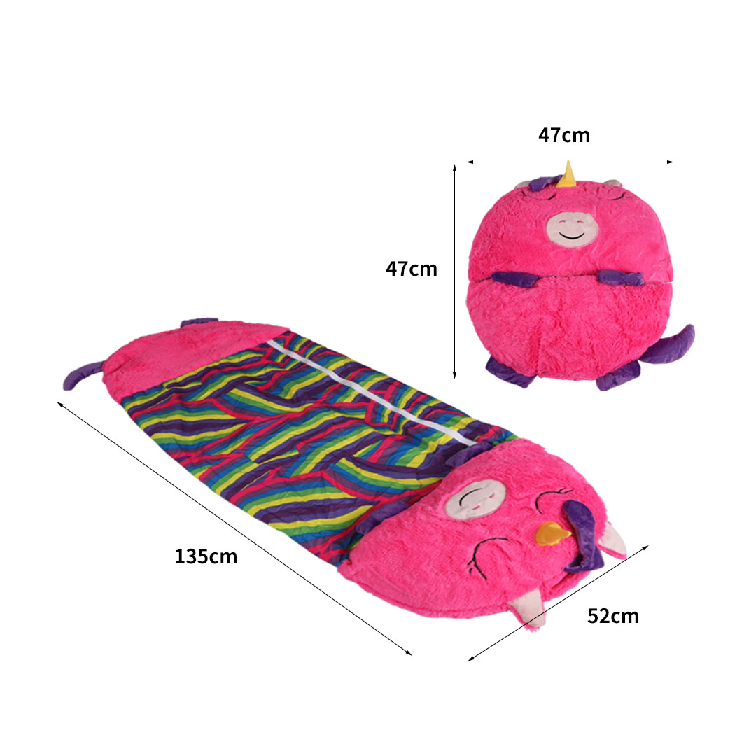 Mountview Sleeping Bag Child Pillow Kids Bags Happy Nappers Gift Unicorn 135cm S