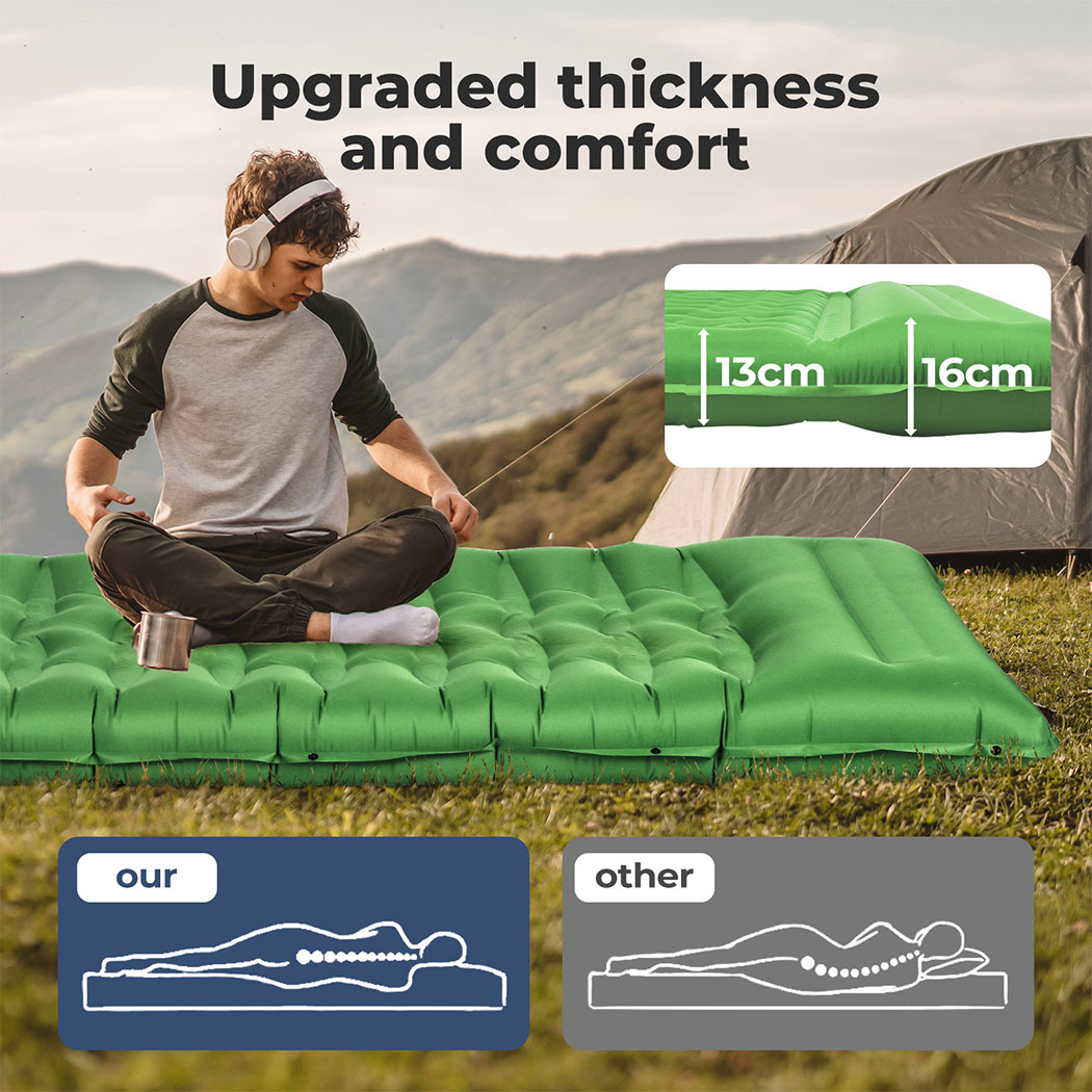 Mountview Self Inflating Mattress Sleeping Pad Camping Air Bed Mat Pillow Bag - Picture 30 of 36
