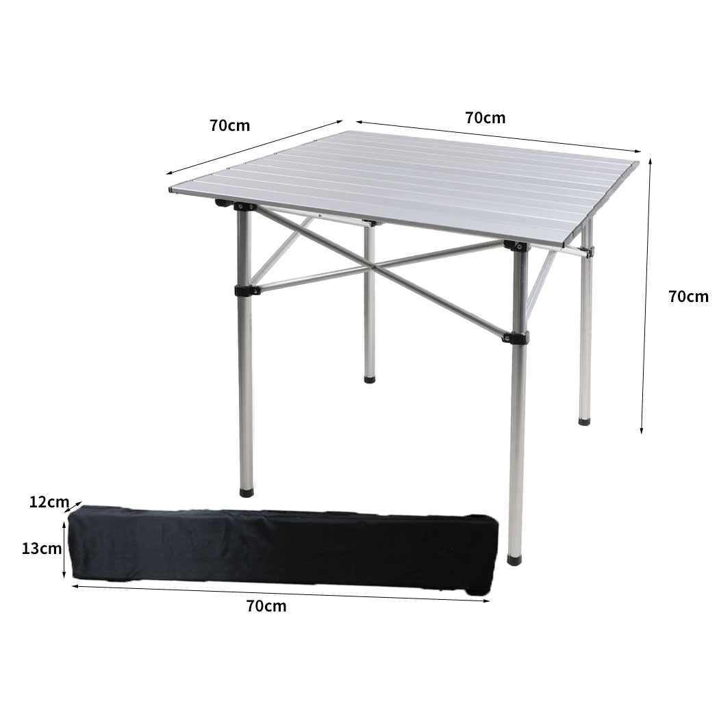 Levede Roll Up Camping Table  Folding Portable Aluminium Outdoor BBQ Desk Picnic