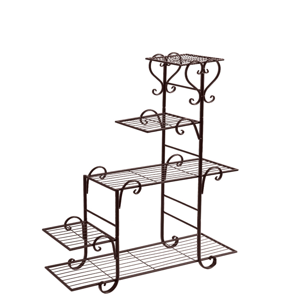 TopSellers-5 Tier Plant Stand - Durable Bronze Metal for Indoor & Outdoor