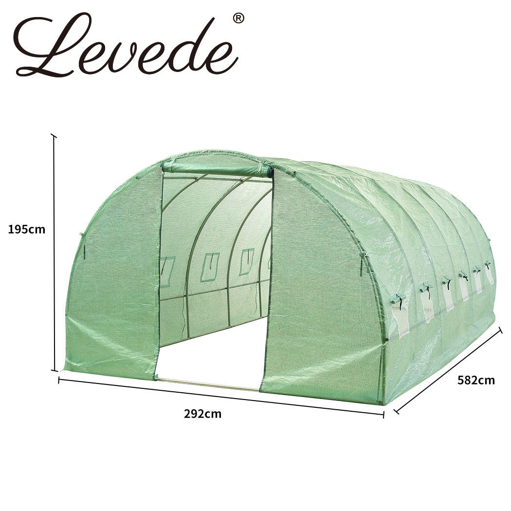 Greenhouse Walk In Green House  Plastic Cover Film Garden Storage Tunnel Frame