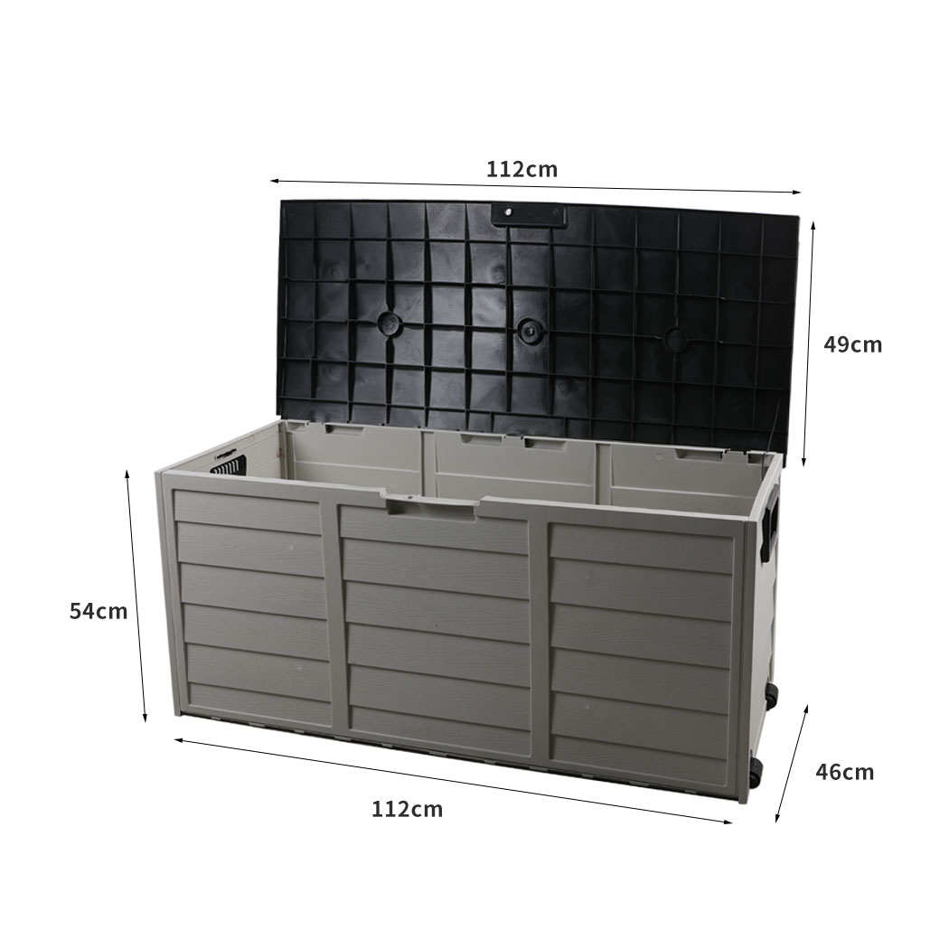 Lambu 290L Outdoor Storage Box Garden Lockable Toys Tools Container Waterproof