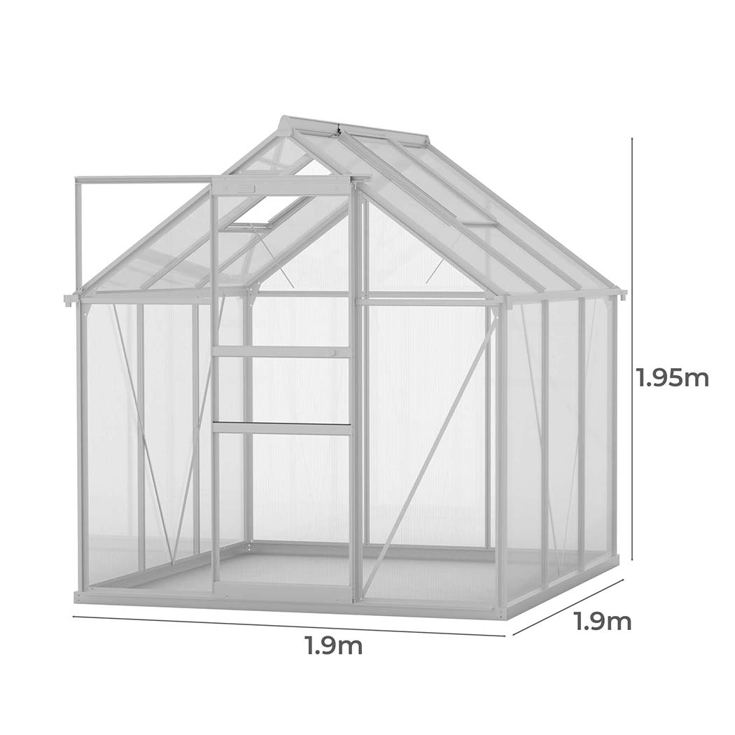 Lambu Greenhouse Aluminium Walk In Green House Garden Plant Shed PC - Picture 25 of 59