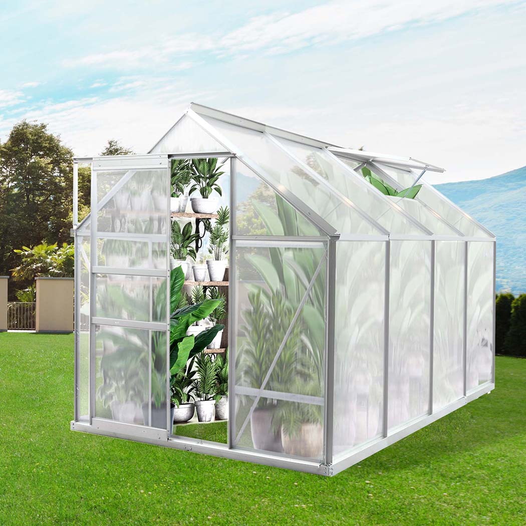 Lambu Greenhouse Aluminium Walk In Green House Garden Plant Shed PC - Picture 36 of 59