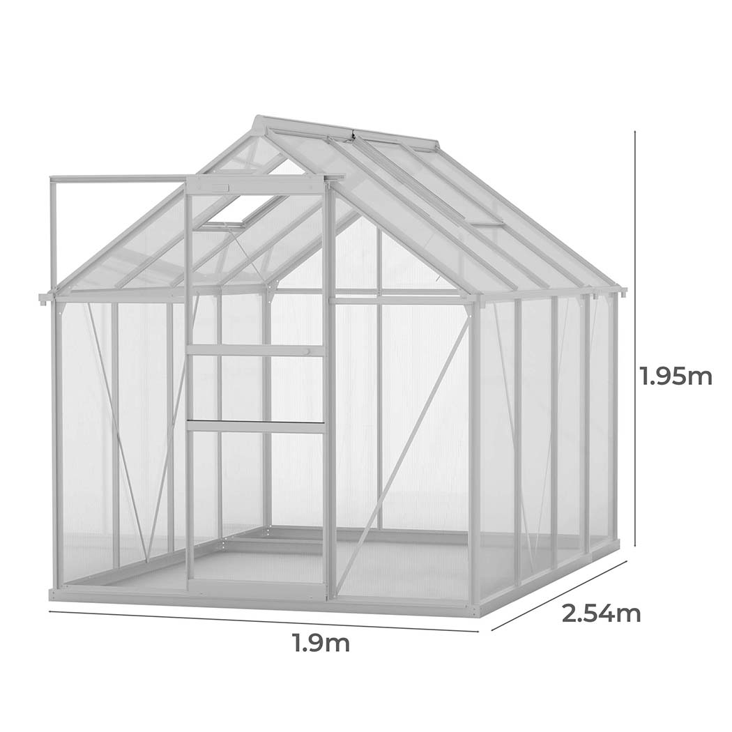 Lambu Greenhouse Aluminium Walk In Green House Garden Plant Shed PC - Picture 37 of 59