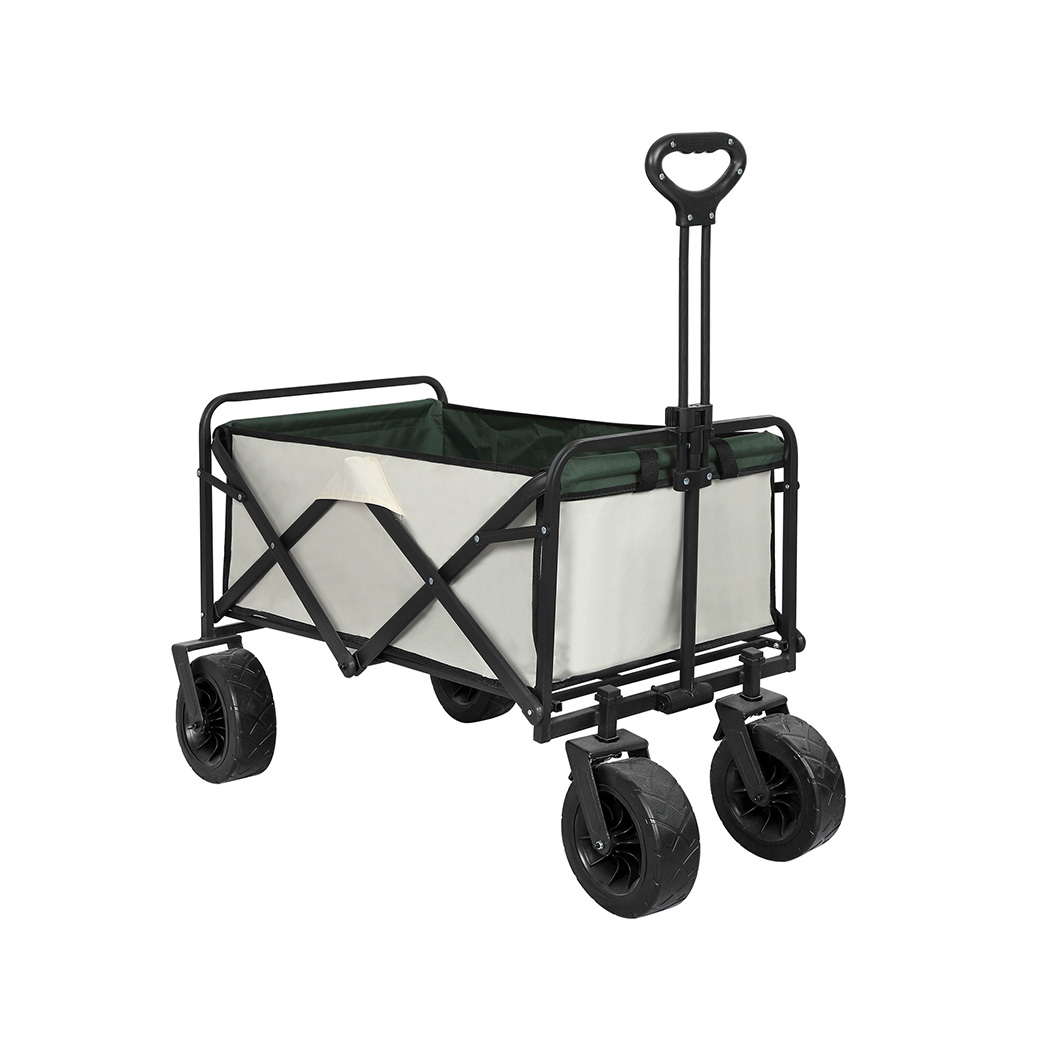 TopSellers-Camping Trolley - Beige Large Capacity Foldable Utility Gear