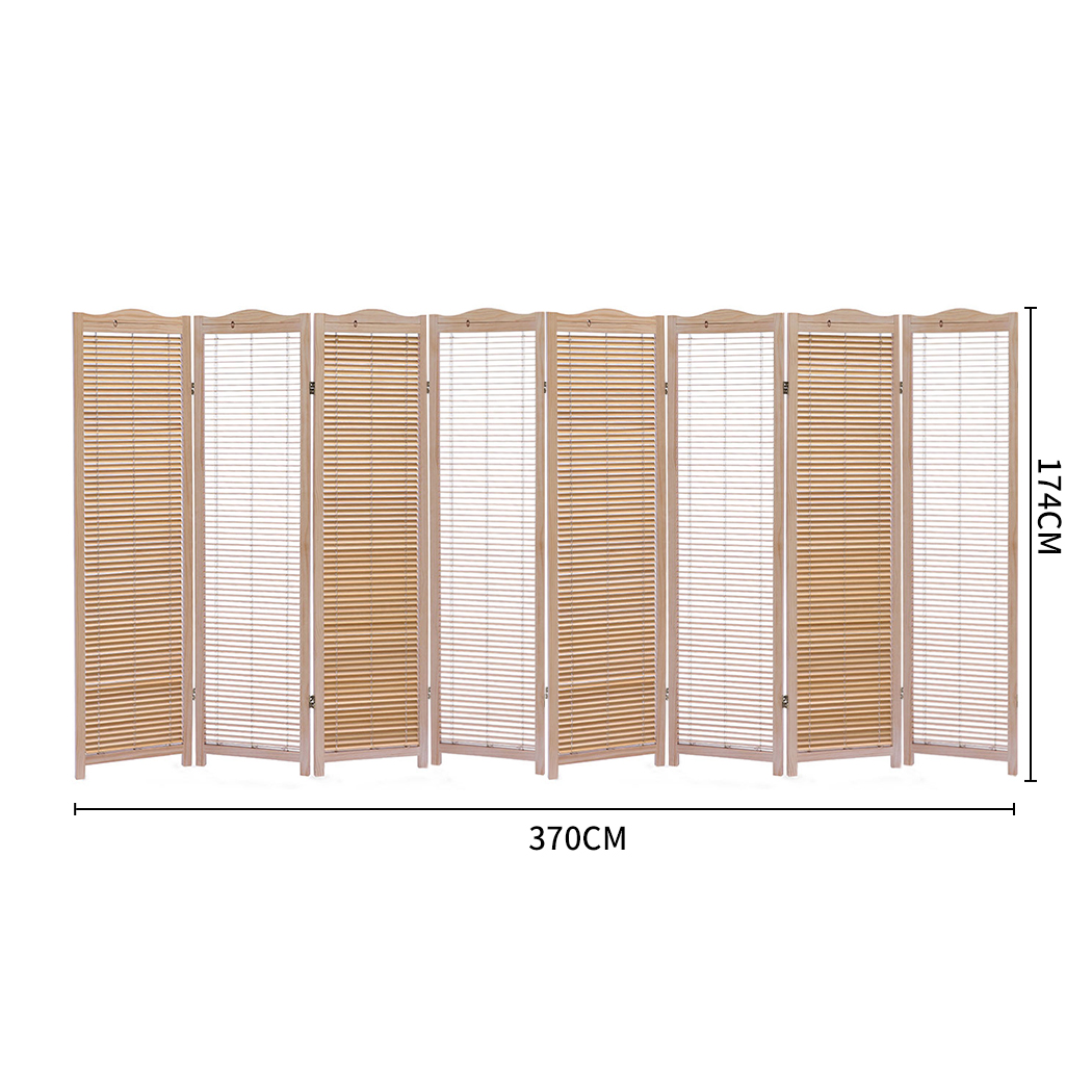 Levede 8 Panel Free Standing Foldable  Room Divider Privacy Screen Wood Frame