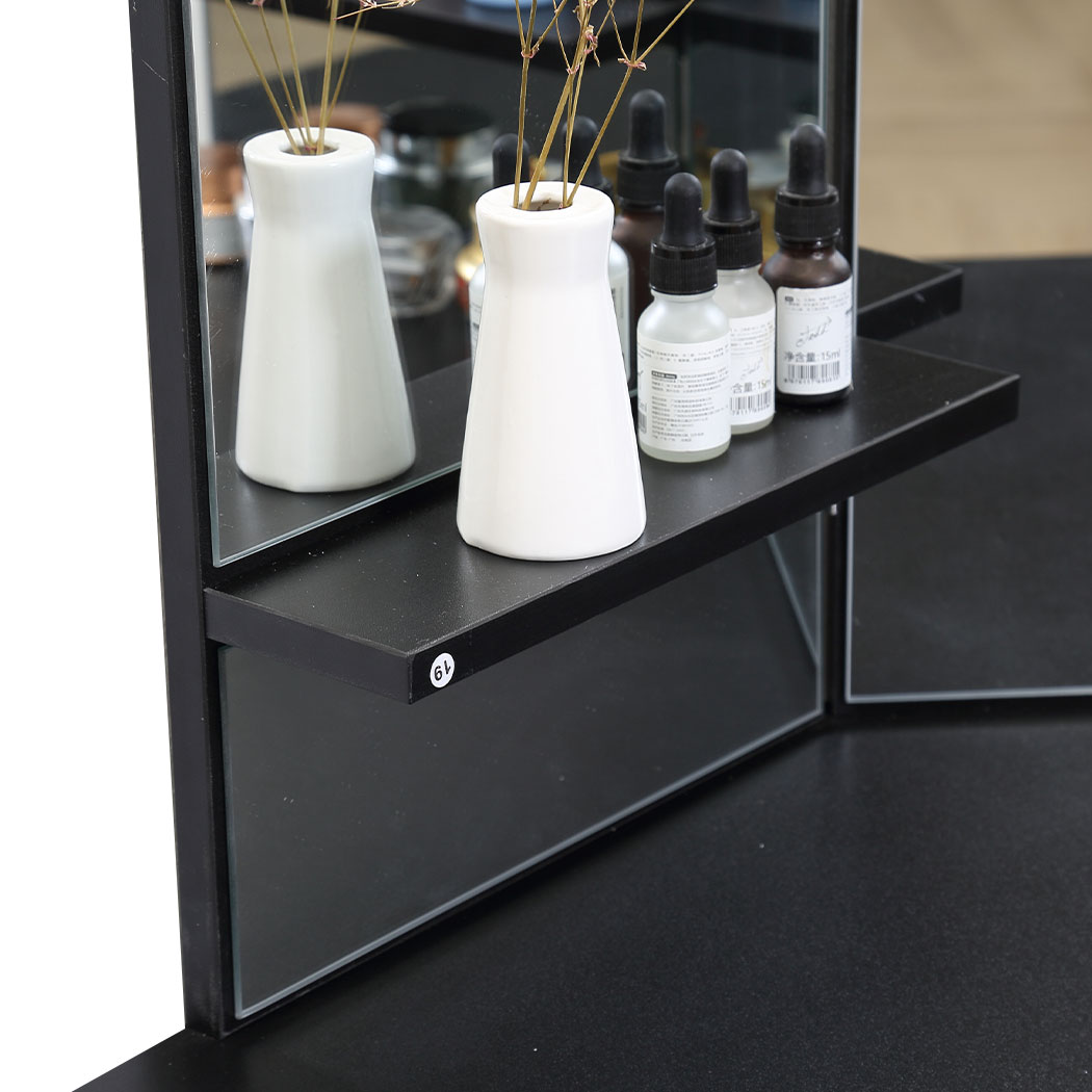 Levede Dressing Table Stool Mirror Jewellery Organiser Makeup Cabinet 5 Drawers