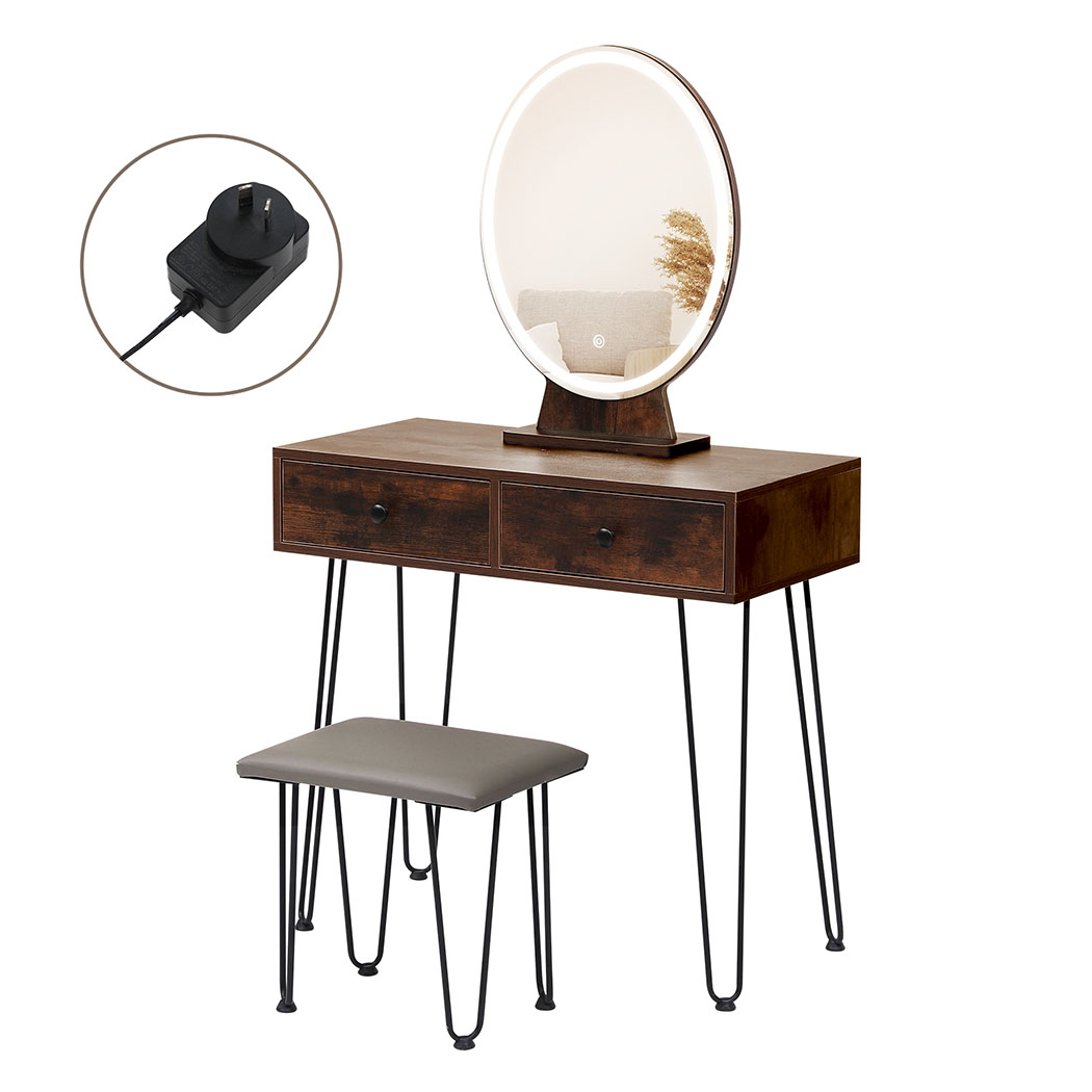 Levede LED Dressing Table Stool Set Mirror Lighted Vanity Makeup Desk Drawers - Picture 12 of 31