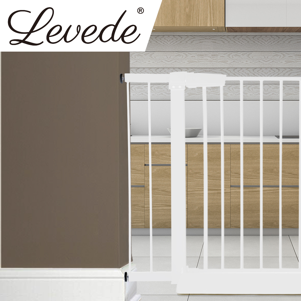 Levede Baby Safety Gate Adjustable Pet Stair Barrier 10cm Door Extension White