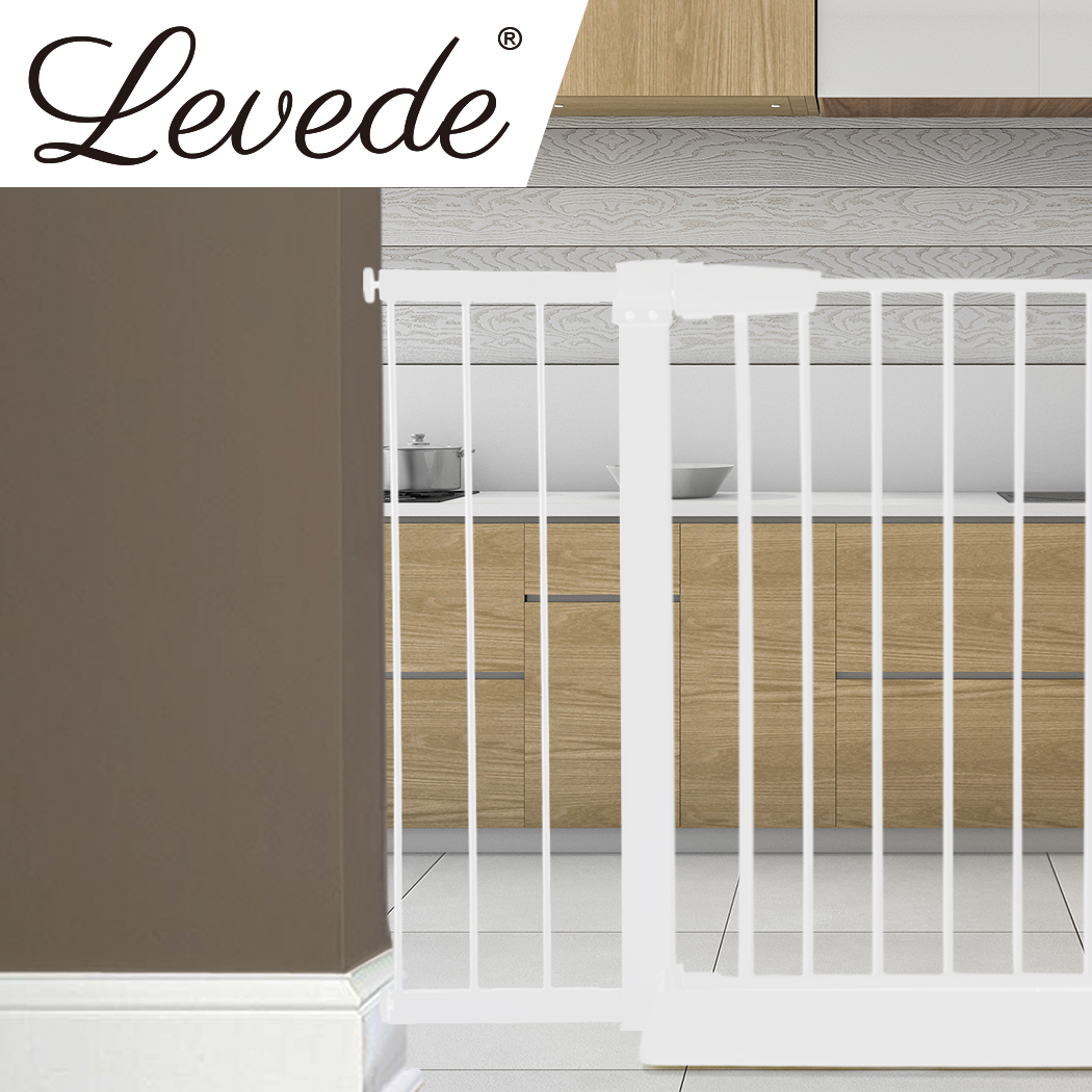 Levede Baby Safety Gate Adjustable Pet Stair Barrier 20cm Door Extension White