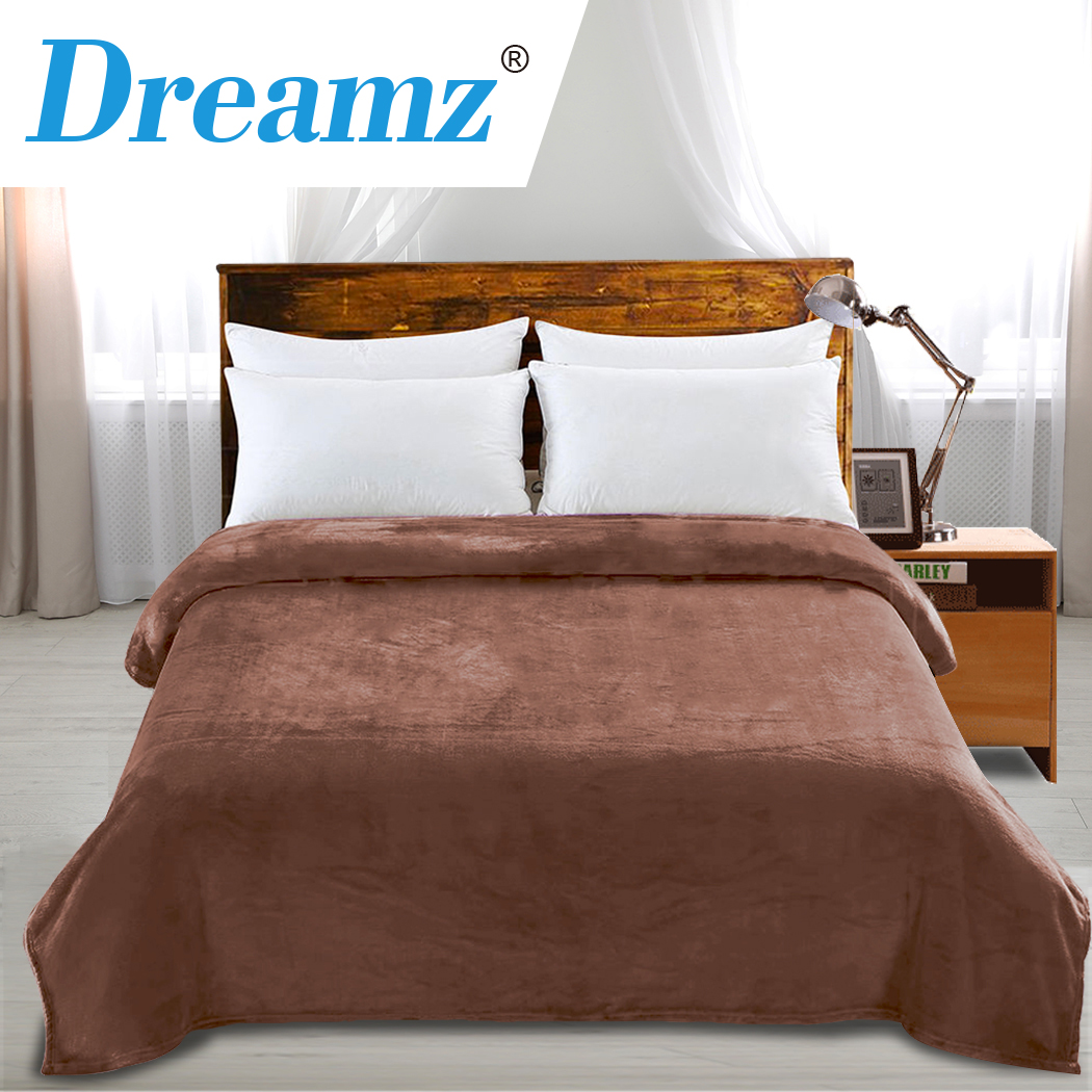 DreamZ 320GSM 220x240cm Ultra Soft Mink Blanket Warm Throw in Mink Colour