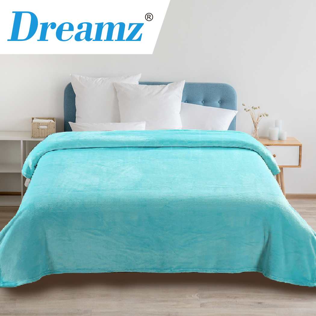 DreamZ 320GSM 220x240cm Ultra Soft Mink Blanket Warm Throw in Teal Colour