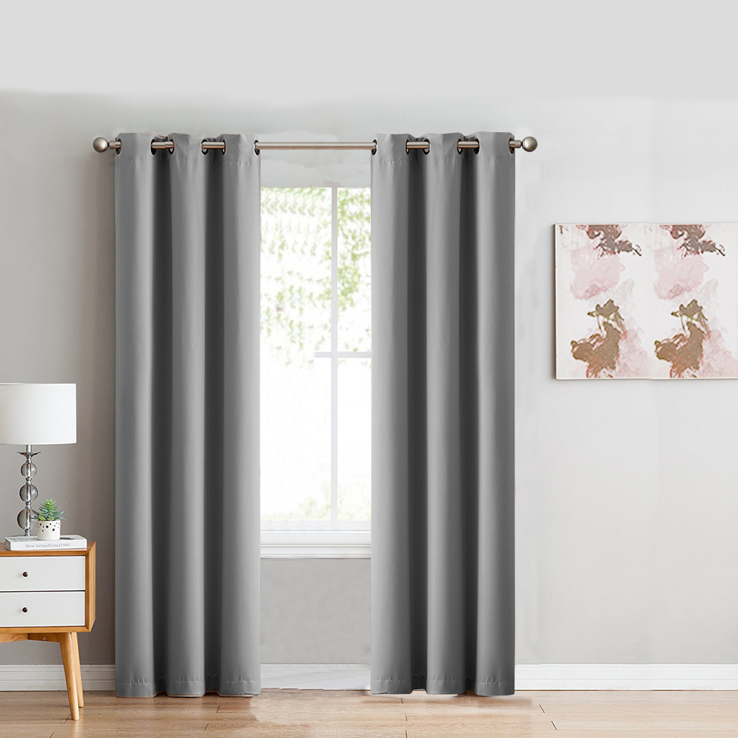 2X Blockout Curtains Blackout Window Curtain Draperies Pair Eyelet Bedroom Decor - Picture 253 of 466
