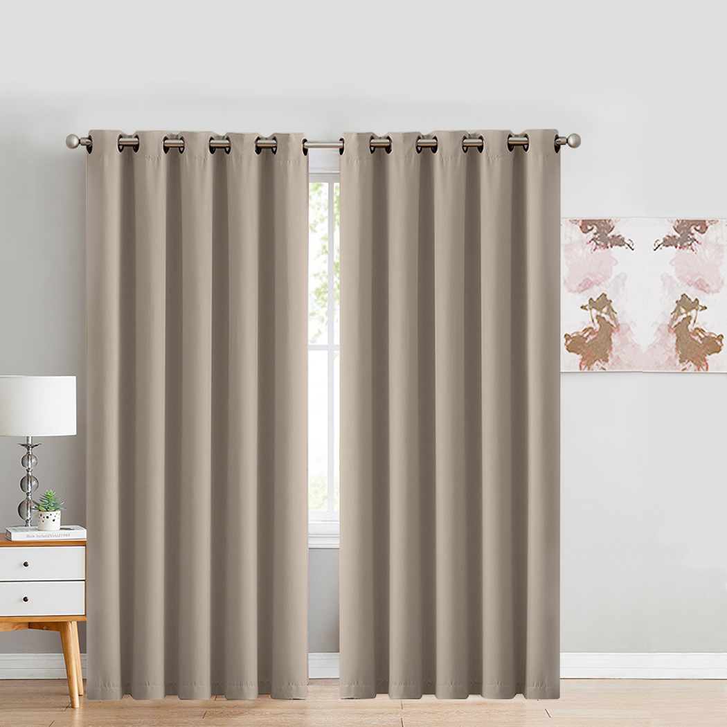 2X Blockout Curtains Blackout Window Curtain Draperies Pair Eyelet Bedroom Decor - Picture 98 of 466