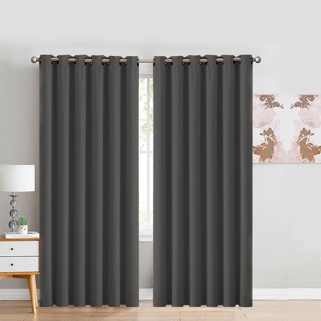 2X Blockout Curtains Blackout Window Curtain Draperies Pair Eyelet Bedroom Decor - Picture 229 of 466