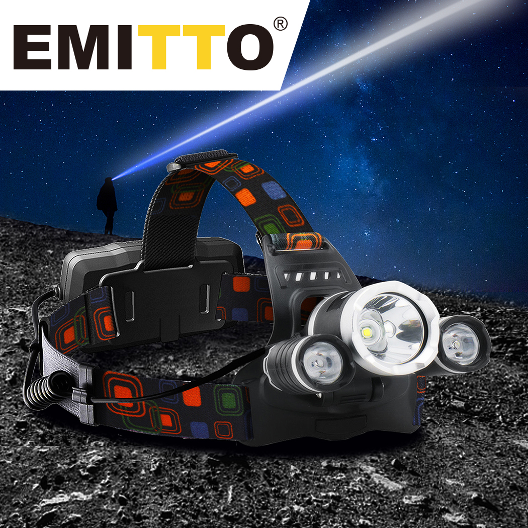 LED Headlamp USB Rechargeable Head Torch Light Flashlight Camping Waterproof