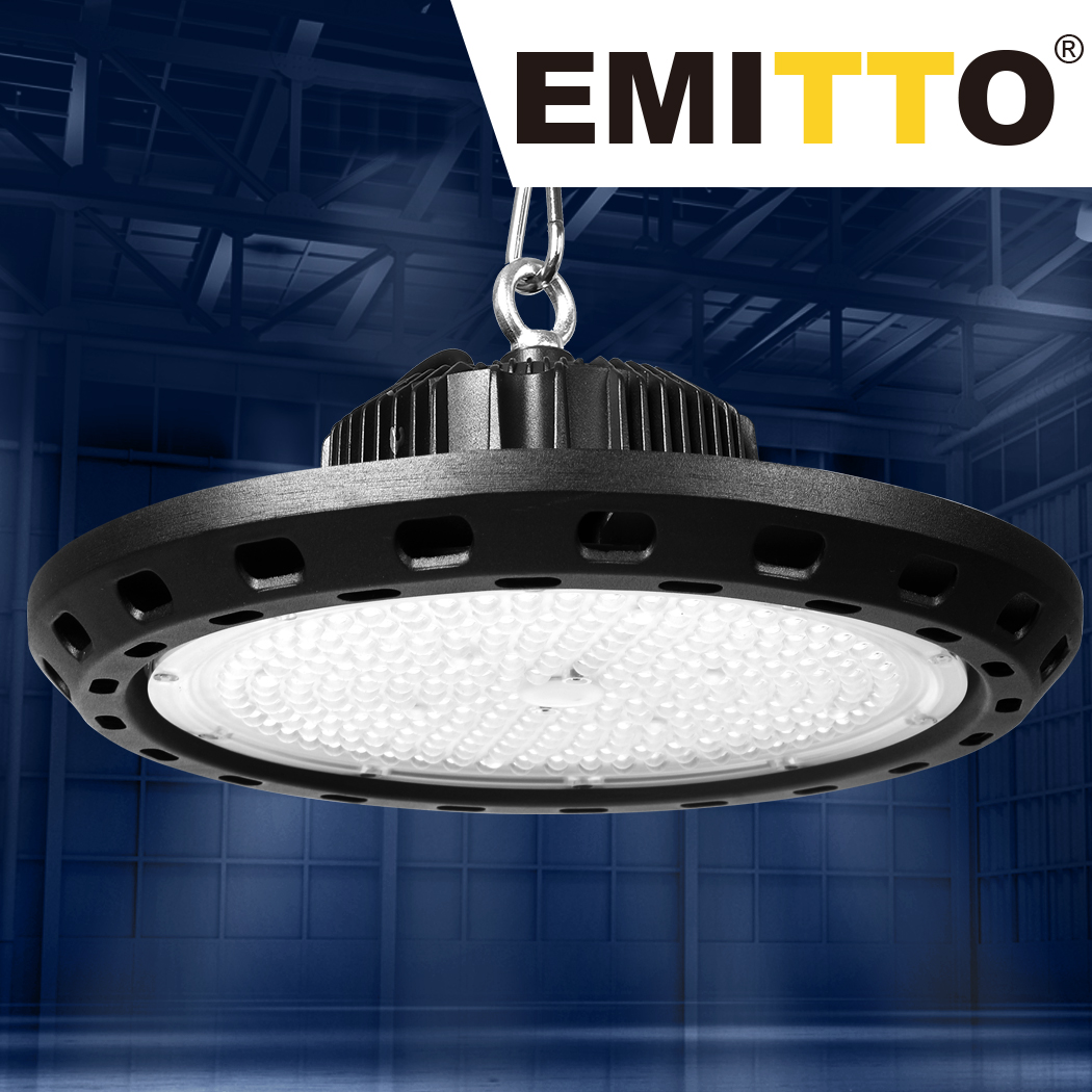 EMITTO UFO High Bay LED Lights 200W Workshop Lamp Industrial Shed Warehouse Factory