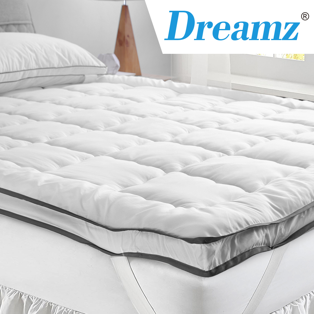 DreamZ Luxury Bedding Pillowtop Mattress Topper Mat Pad Protector King Single