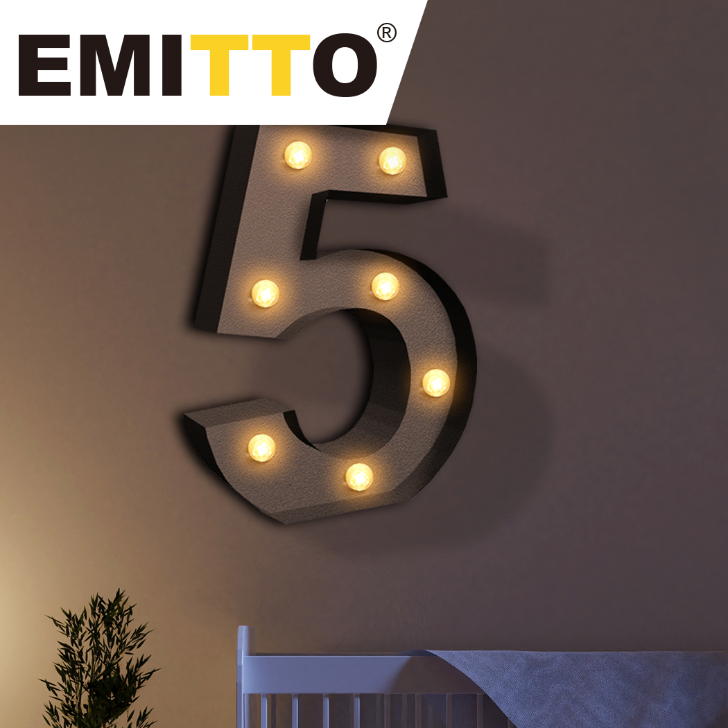LED Metal Number Lights Free Standing Hanging Marquee Event Party D?cor Number 5