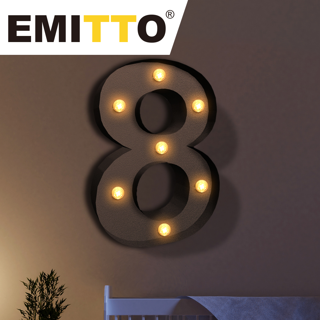 LED Metal Number Lights Free Standing Hanging Marquee Event Party D?cor Number 8