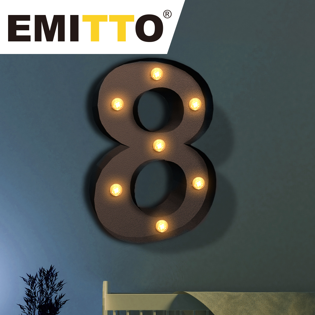 LED Metal Number Lights Free Standing Hanging Marquee Event Party D?cor Number 8