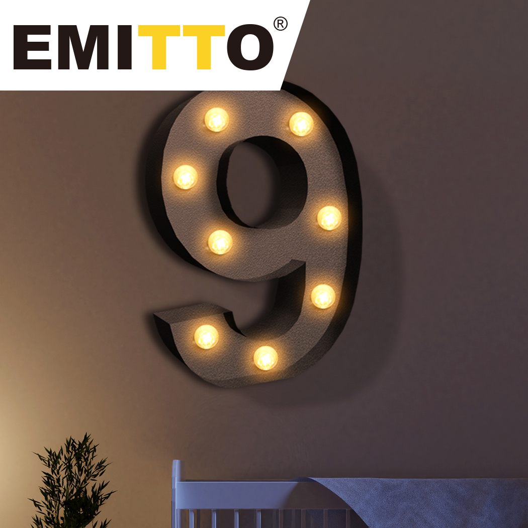 LED Metal Number Lights Free Standing Hanging Marquee Event Party D?cor Number 9