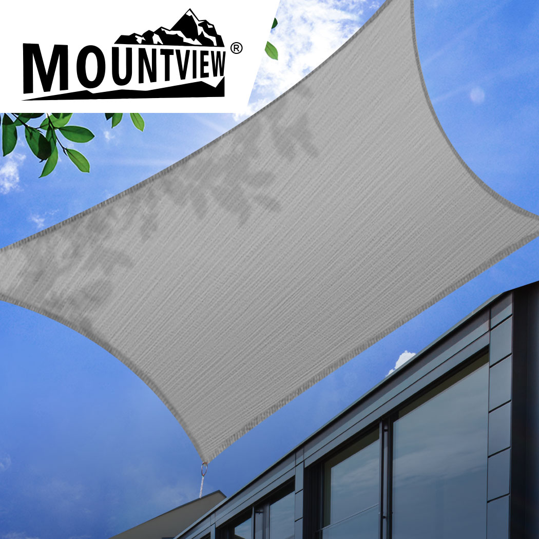 Mountview Sun Shade Sail Cloth Canopy Outdoor Awning Rectangle Charcoal 5x3M