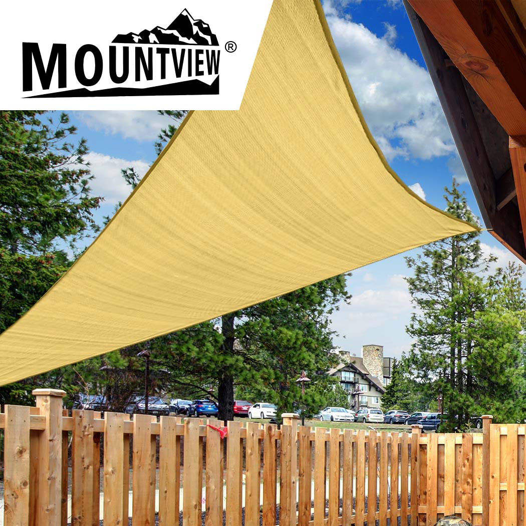 Mountview Sun Shade Sail Cloth Triangle Canopy Outdoor Awning Cover Sand 5x5x5M
