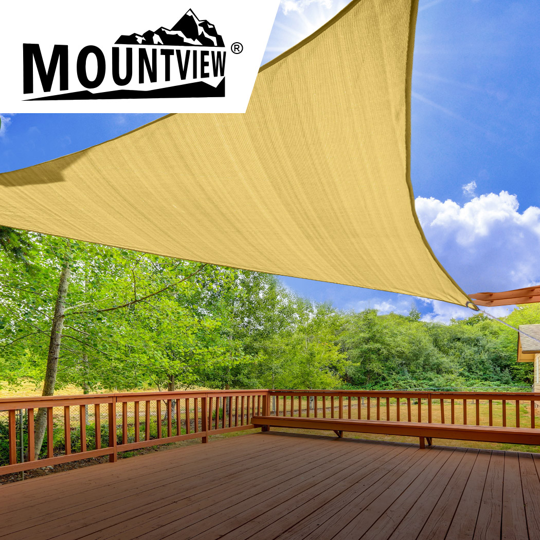 Mountview Sun Shade Sail Cloth Triangle Canopy Outdoor Awning Cover Sand 5x5x5M