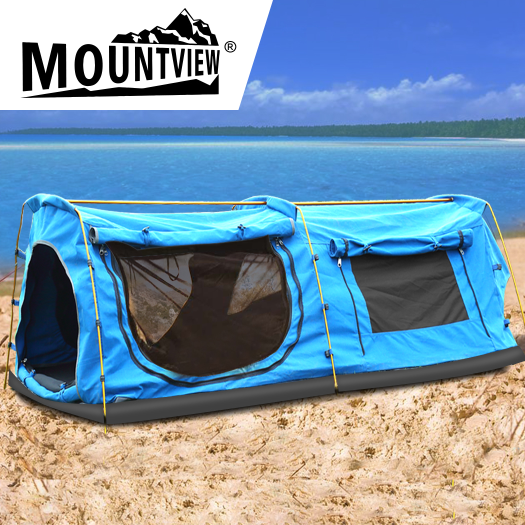 Mountview King Single Swag Camping Swags Canvas Dome Fly Tent Hiking Mattress