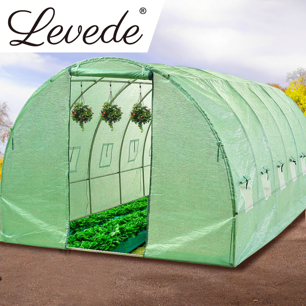 Greenhouse Walk In Green House  Plastic Cover Film Garden Storage Tunnel Frame