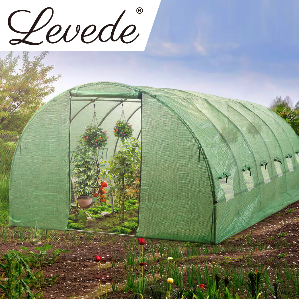 Greenhouse Walk In Green House  Plastic Cover Film Garden Storage Tunnel Frame