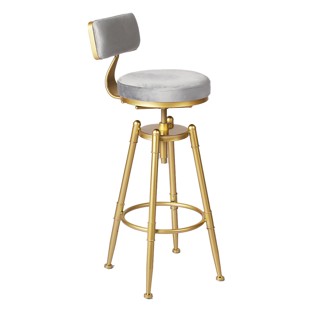 Levede 1/2/4x Bar Stools Swivel Barstool Velvet Kitchen Counter Adjustable Stool - Picture 11 of 22