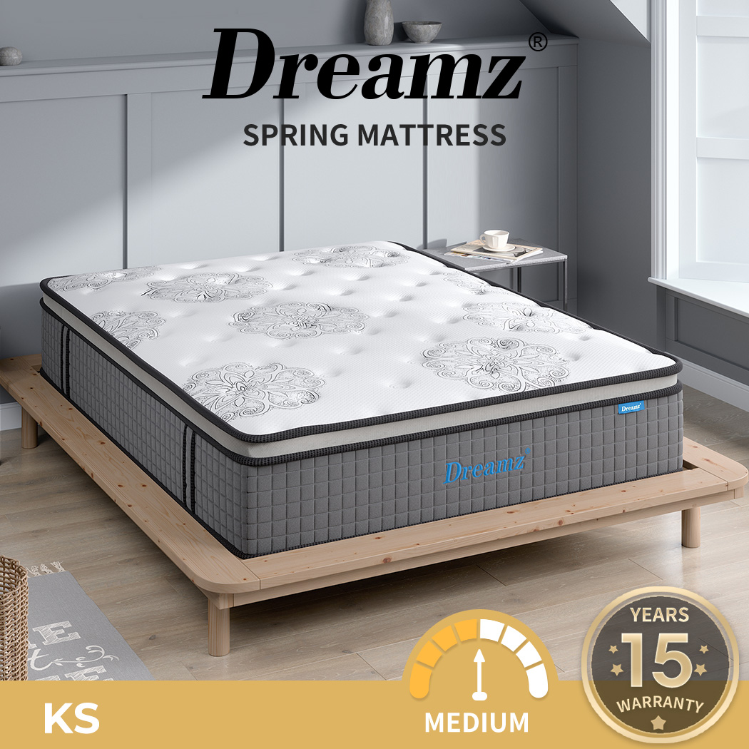 Dreamz Mattress Queen Double King Single Pocket Spring Firm Foam Euro Top Latex - Picture 37 of 417
